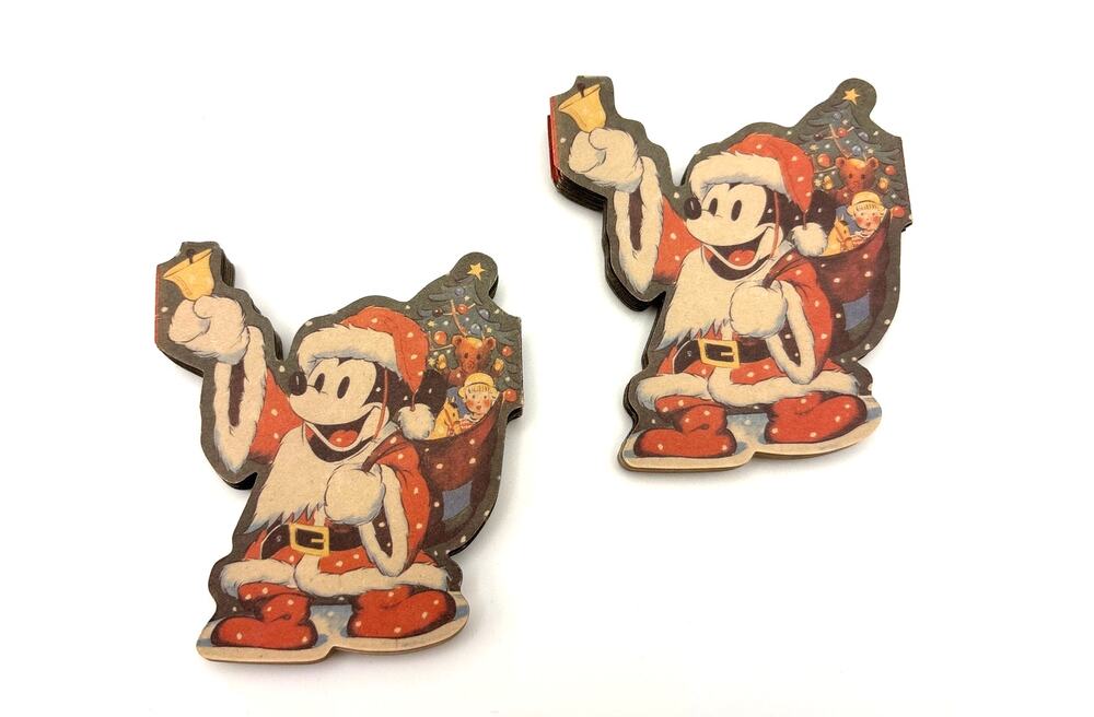 Vintage Disney Santa Mickey Mouse Paper Christmas Garland 9ft Set (2) Kurt Adler